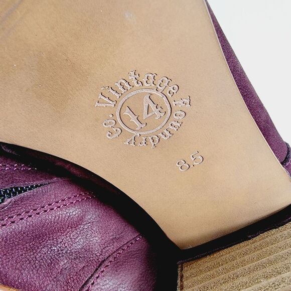 Vintage foundry Co. NWOB Sabrina open toe leather boot with block heel. size 9.5 - Picture 8 of 9